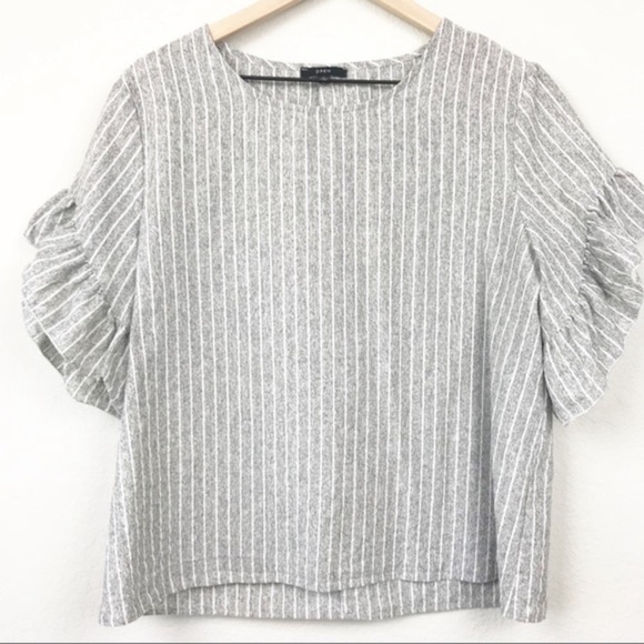 Anthropologie Tops - Anthropologie Drew Ruffle Sleeve striped Blouse M